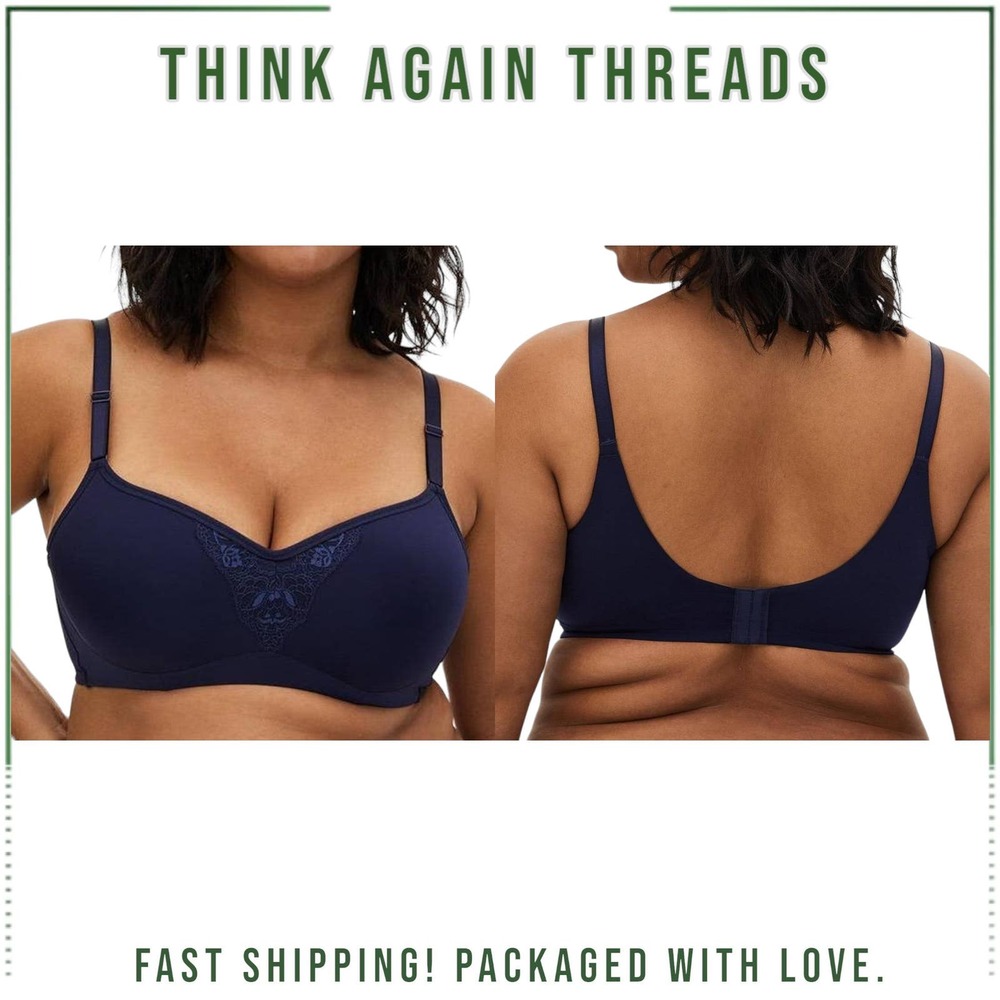 Torrid Curve Mid Impact Underwire Lace Inset Sports Bra Peacoat Size 46C